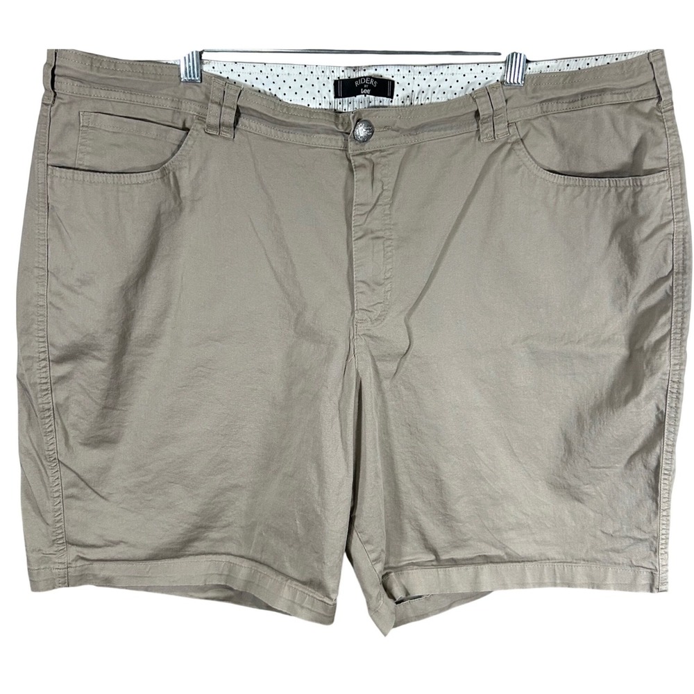 Riders by Lee Womens Khaki Tan Chino Shorts Stretch Size 24 Shorts